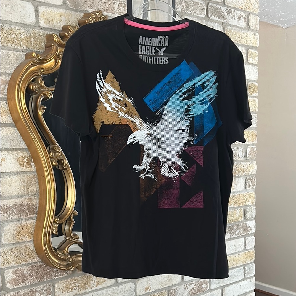 American Eagle Men’s Black Vintage Fit Tee Size M Medium